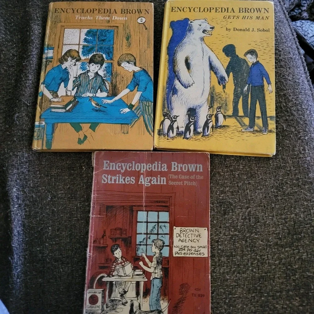 Vintage Encyclopedia Brown Books Lot 3 Donald J Sobol 2 Hardcover 1 Paperback...